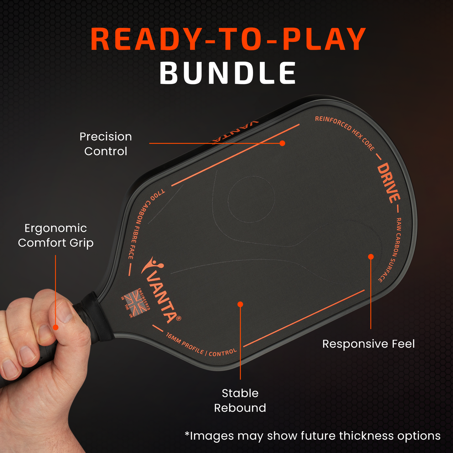 VANTA DRIVE 16mm Pickleball Paddle Bundle