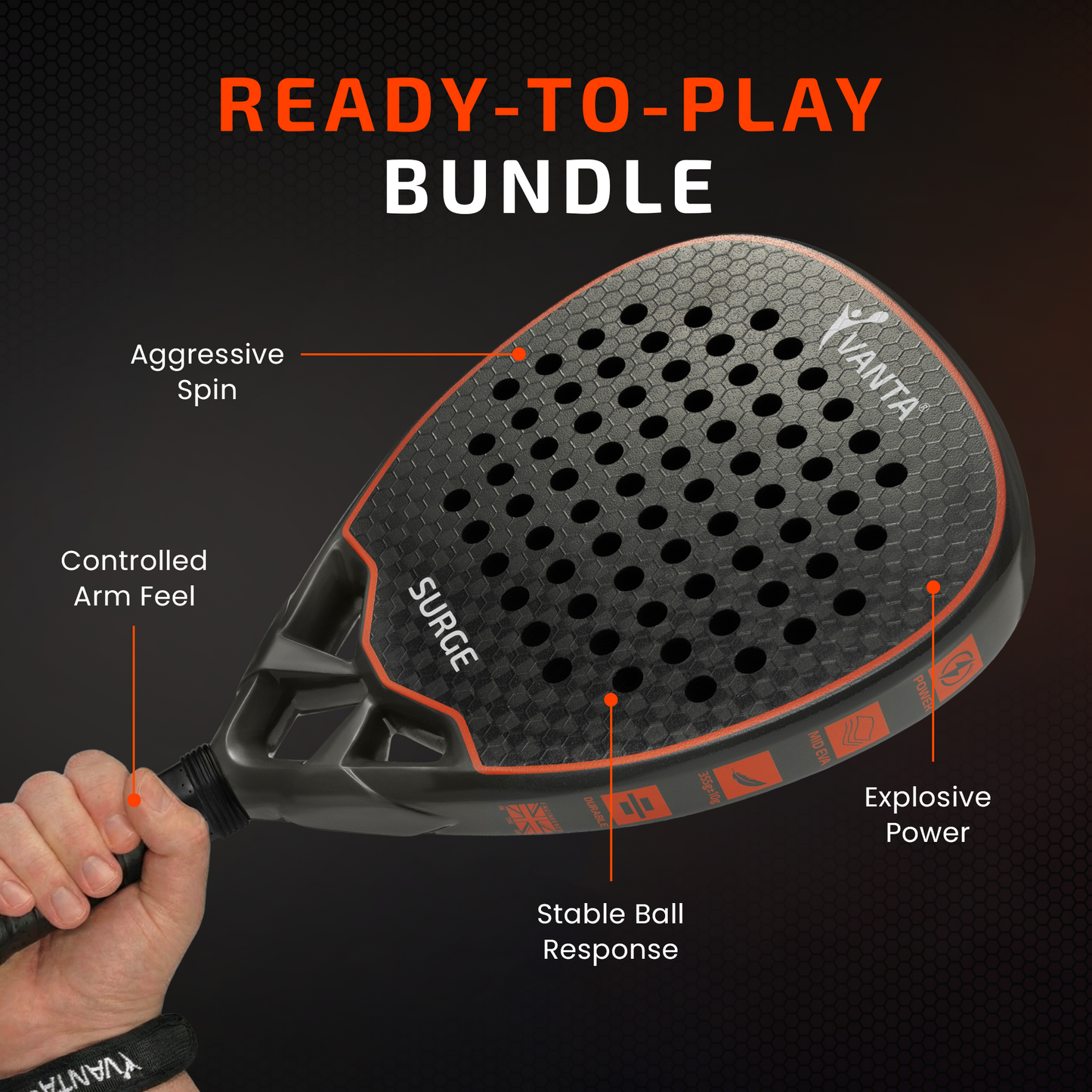 VANTA SURGE Padel Racket Bundle
